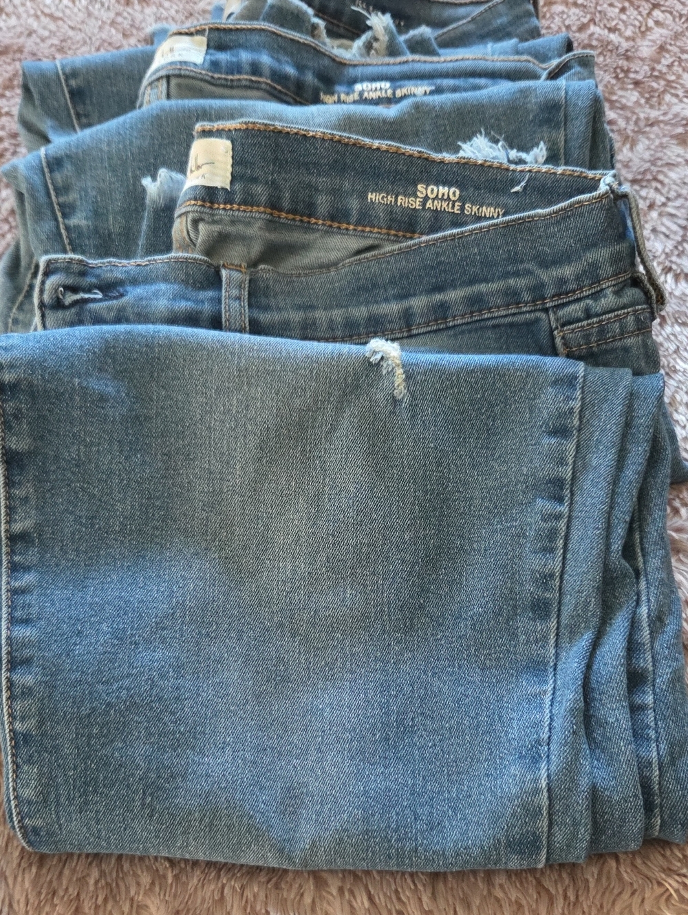 3 Pair Of Nicole Miller Light Blue High-Rise Ankle Skinny Jeans